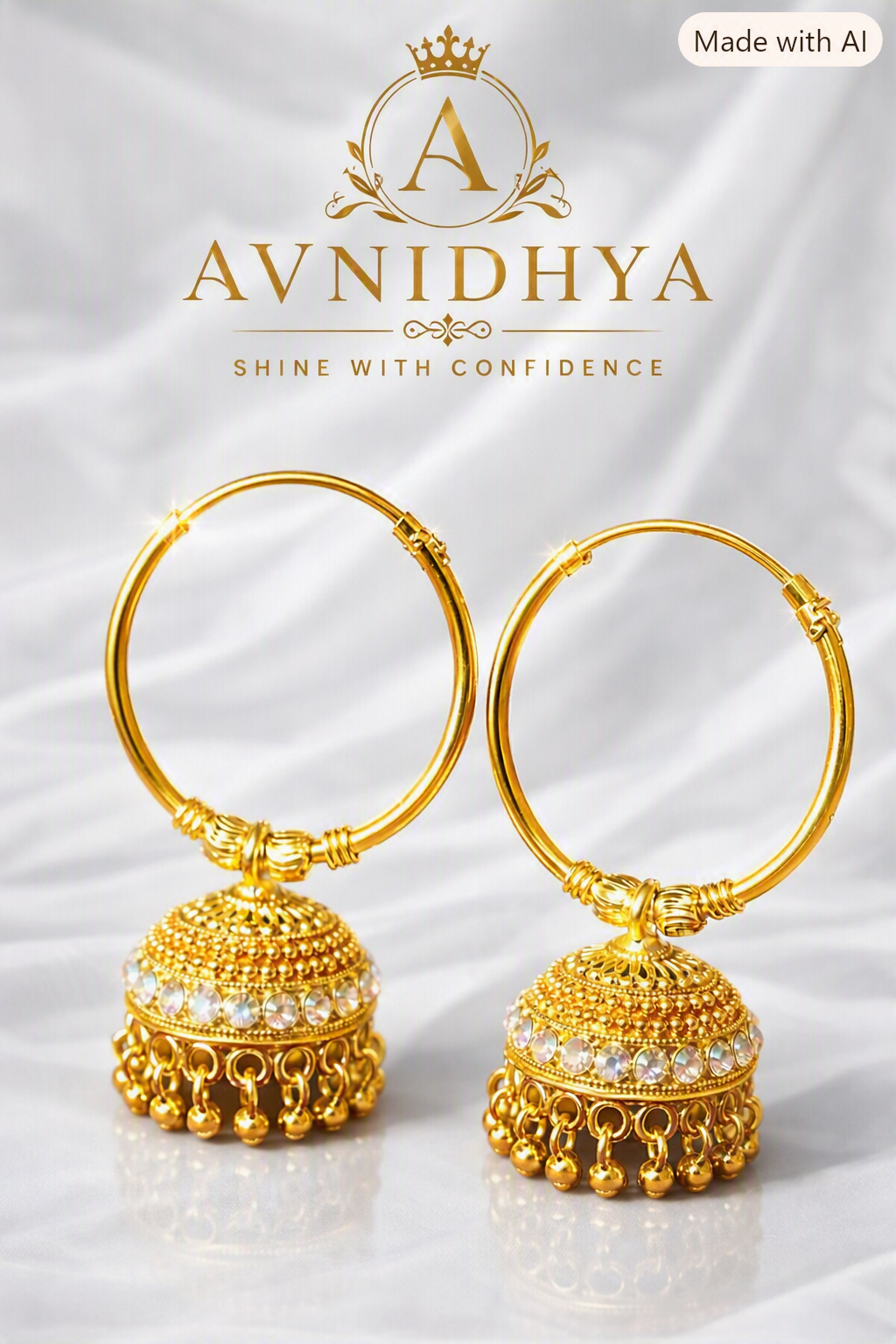 Gold Jhumka Hoops