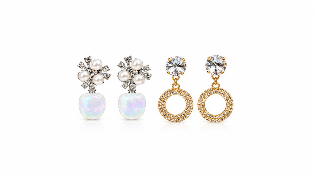 Pearl & Crystal Earrings Combo