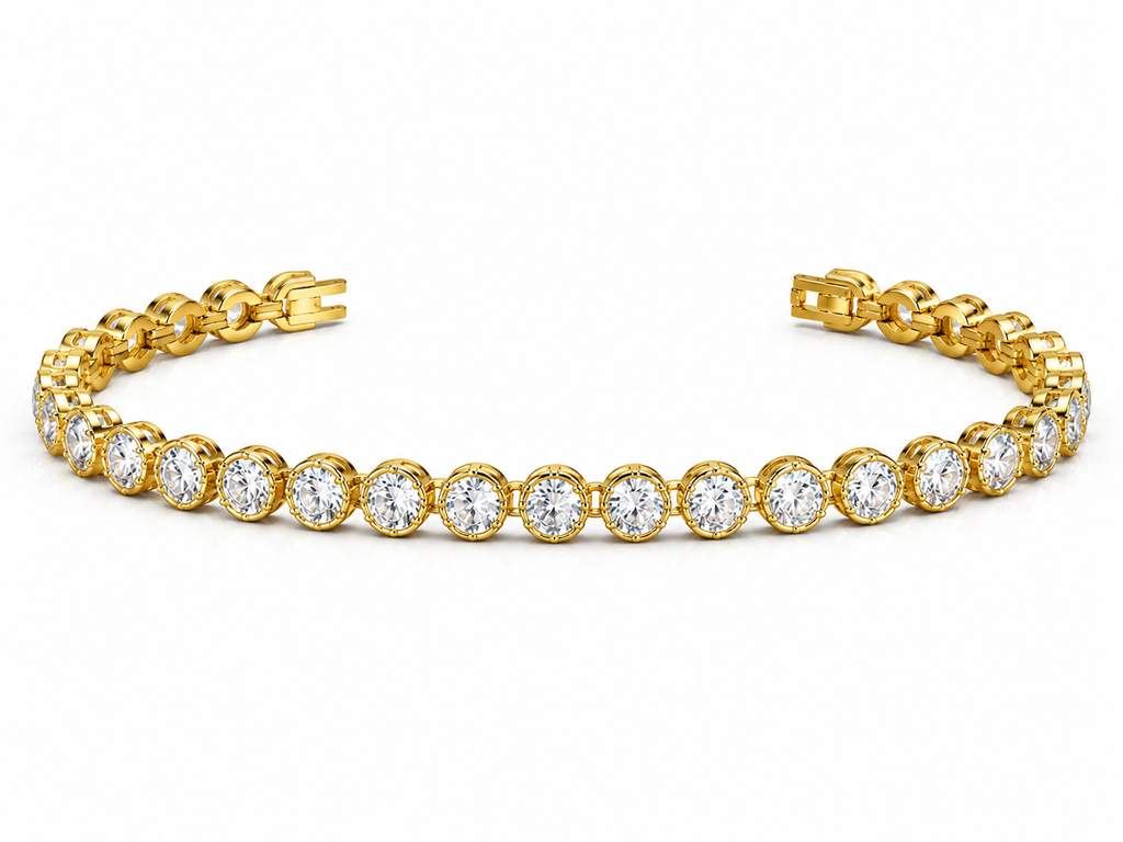Golden Solitaire Tennis Bracelet