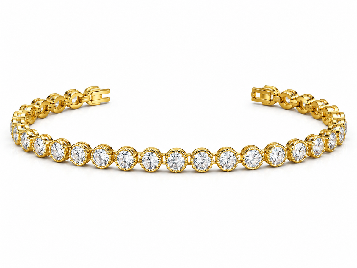 Golden Solitaire Tennis Bracelet