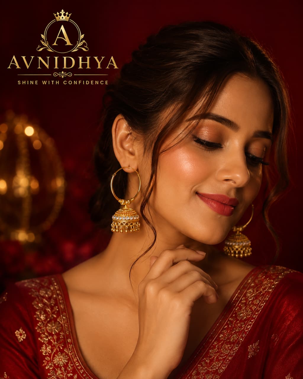 Gold Jhumka Hoops