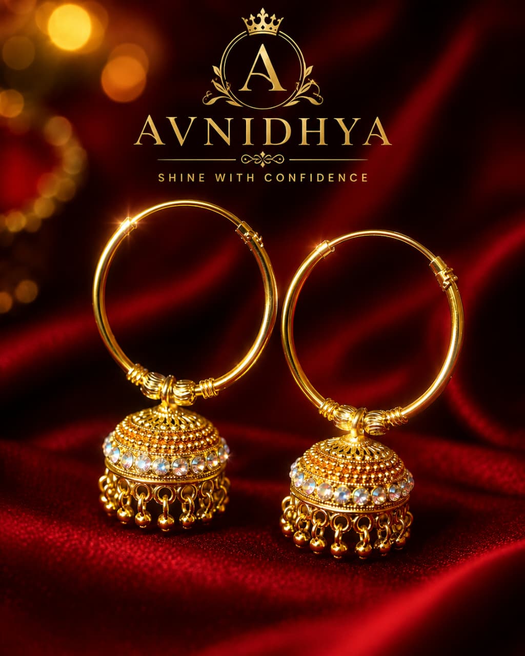 Gold Jhumka Hoops