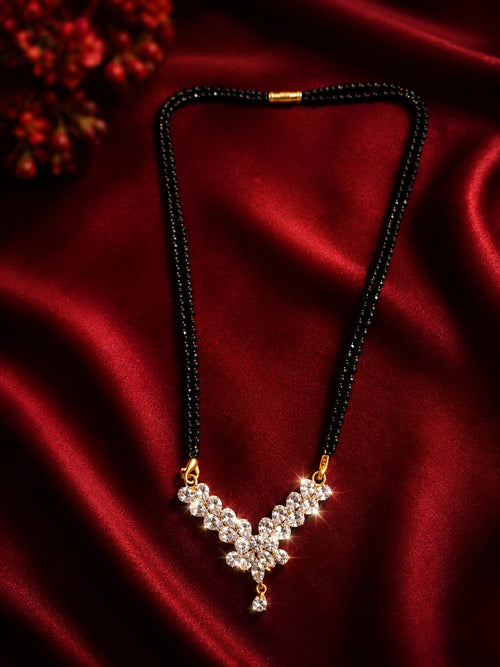 Crystal Leaf Mangalsutra