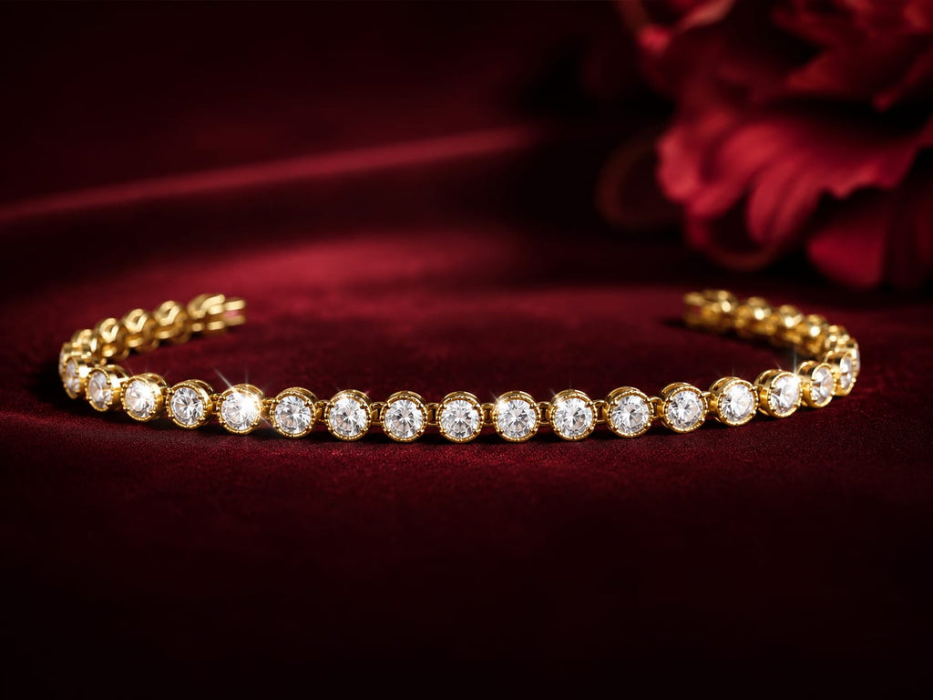 Golden Solitaire Tennis Bracelet