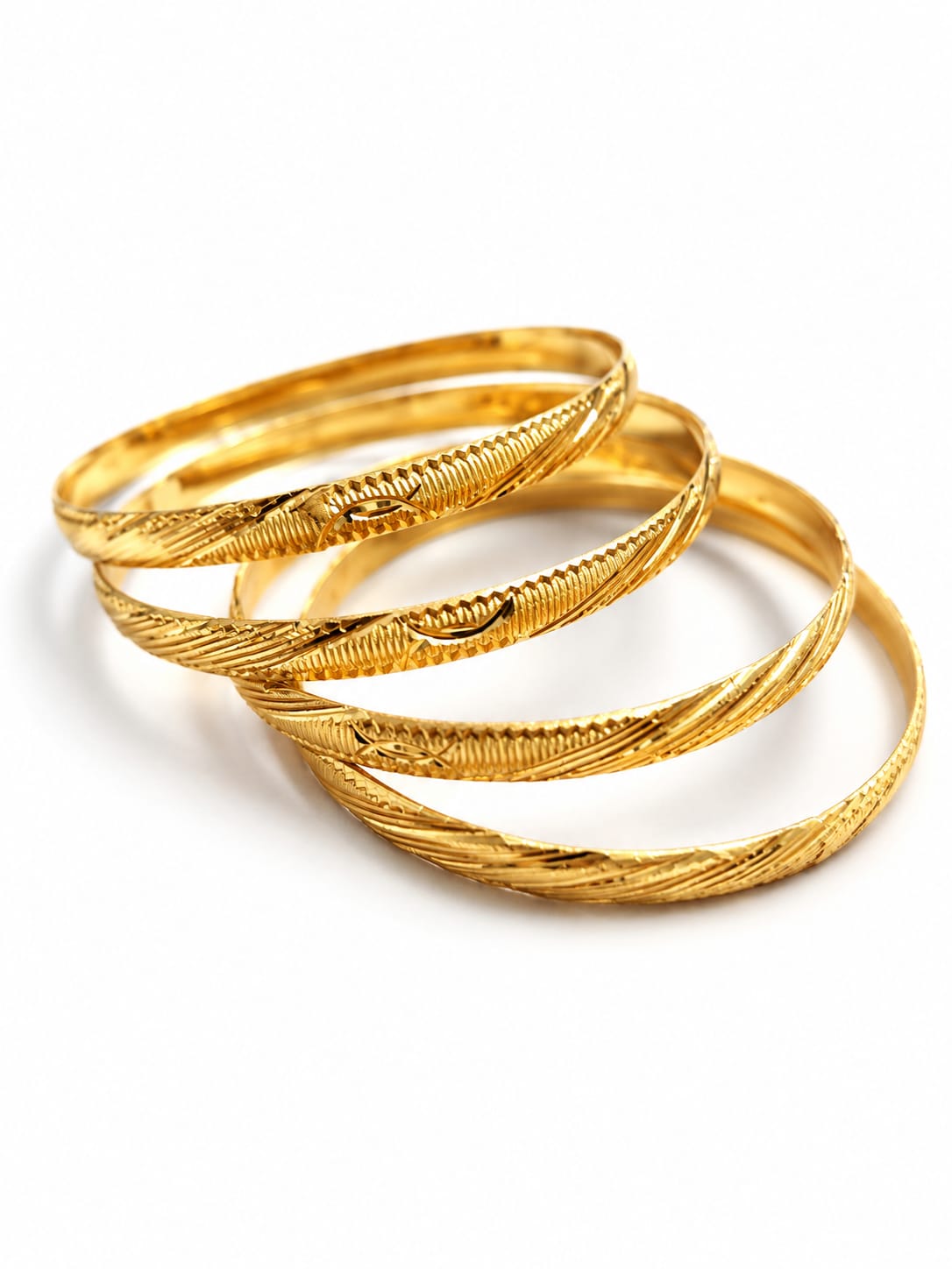 Textured Gold-Tone Bangles