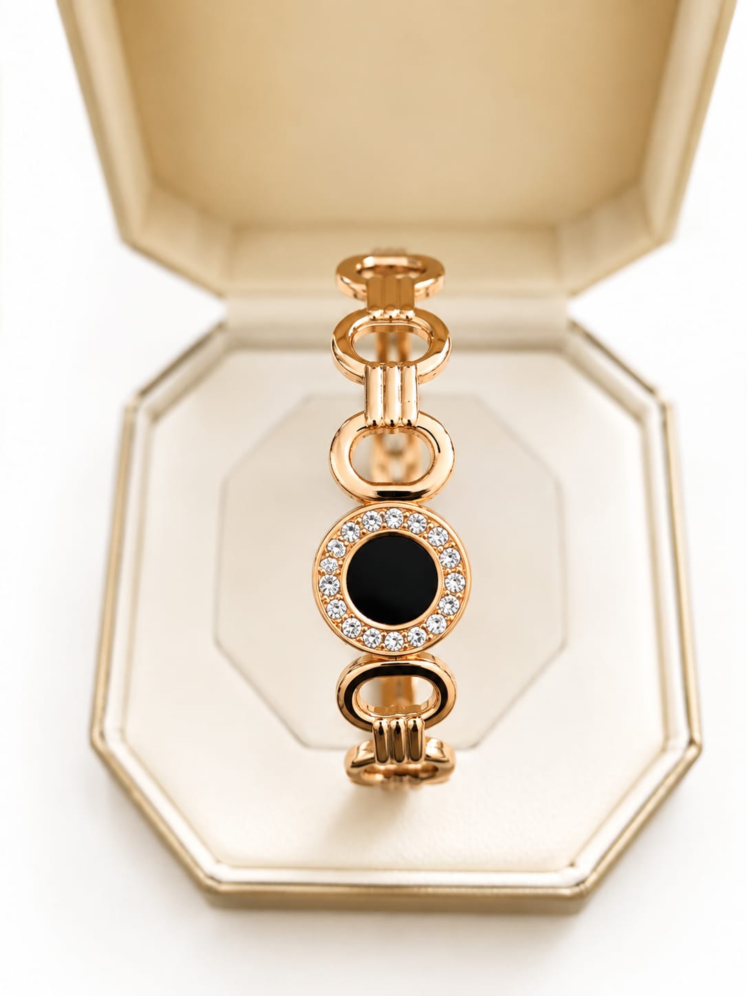 Rose Gold Black Charm Bracelet