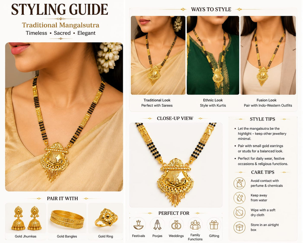Rajwadi 1GM Gold-Plated Mangalsutra