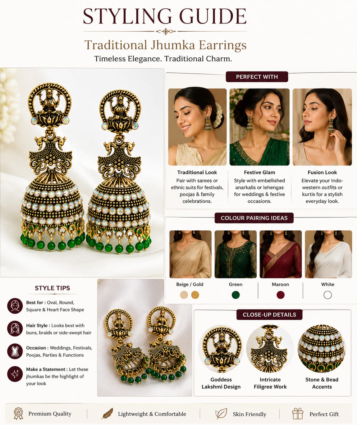 Lakshmi Peacock Jhumka