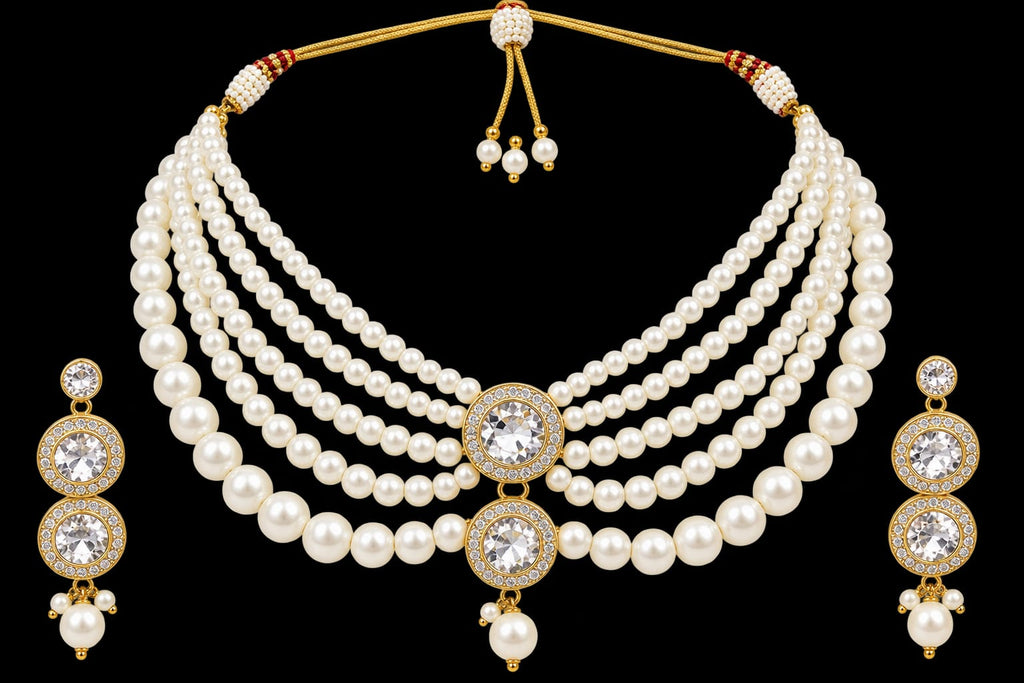 White pearl Necklace set