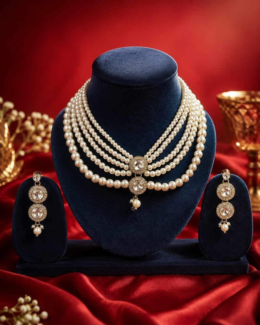 White pearl Necklace set