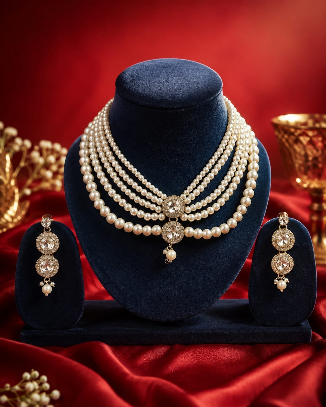 White pearl Necklace set