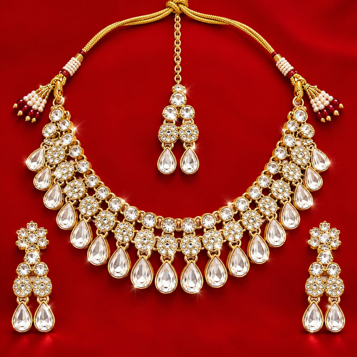 Crystal Drop Necklace Set