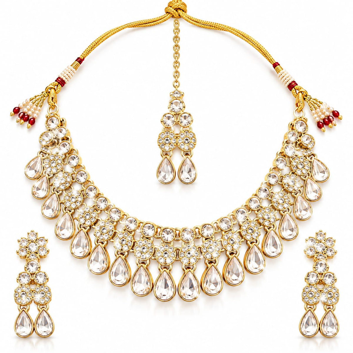 Crystal Drop Necklace Set