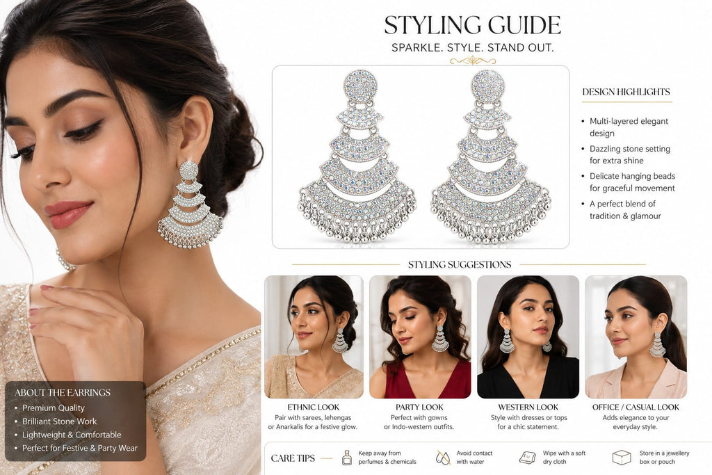 Crystal Chandbali Earrings