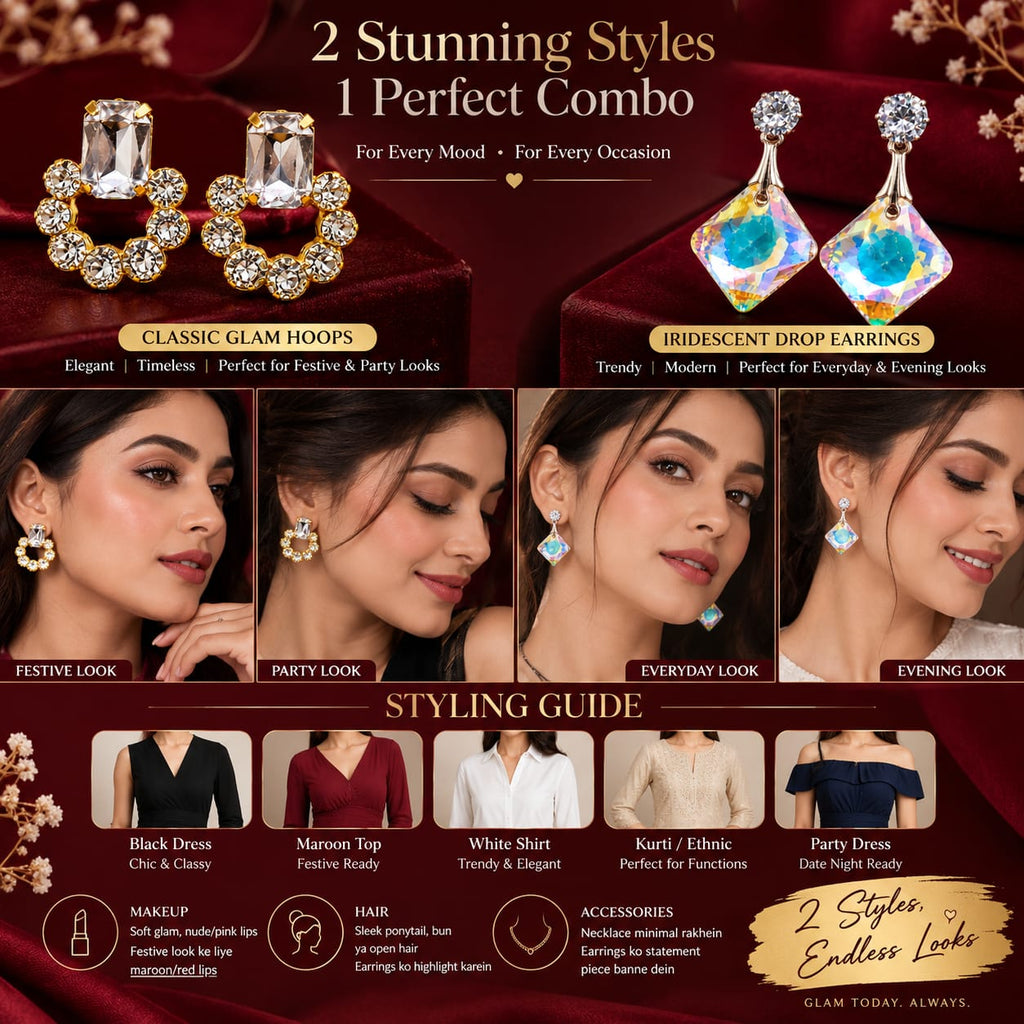Crystal Earrings combo