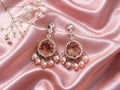 Rose Gold Crystal Pearl Drop Earrings